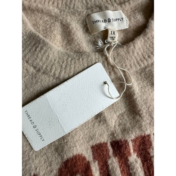 THREAD & SUPPLY Women's Nashville Sweater Size 1X In Sand Brick - Picture 6 of 16